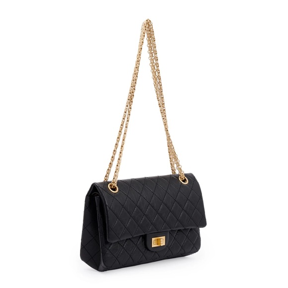 Authentic CHANEL 2.55 Reissue 227 Flap Black. Dust bag, authenticity card, box. - Picture 6 of 7